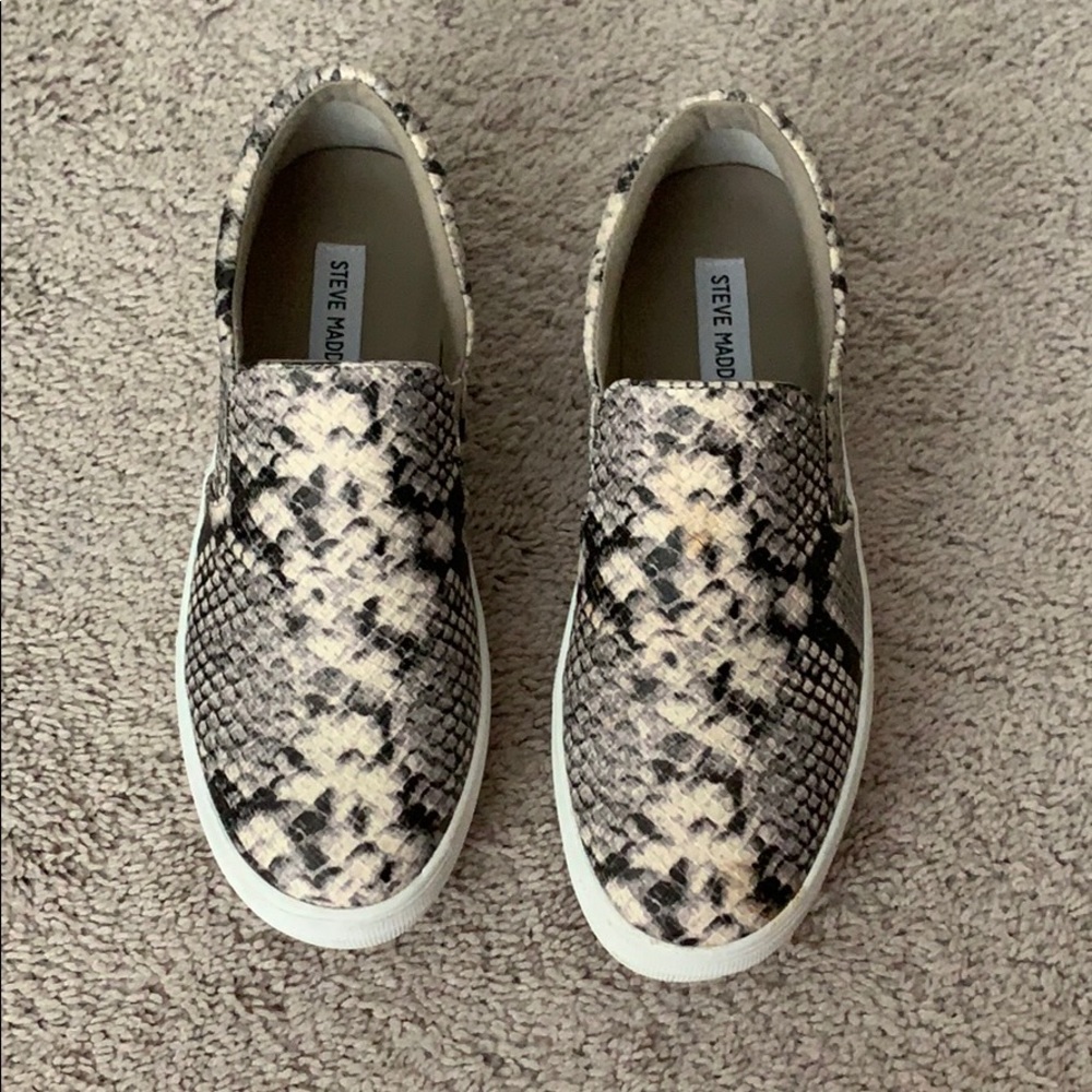 Steve Madden Snakeskin Platform Slip Ons